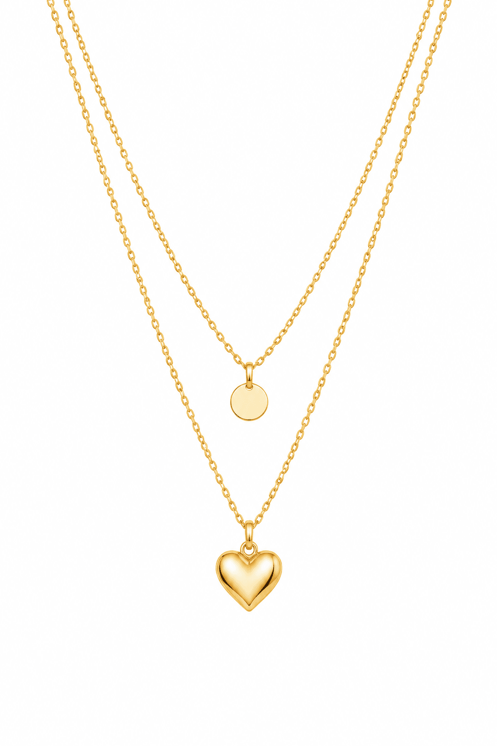Double Layer Heart & Dot Pendant