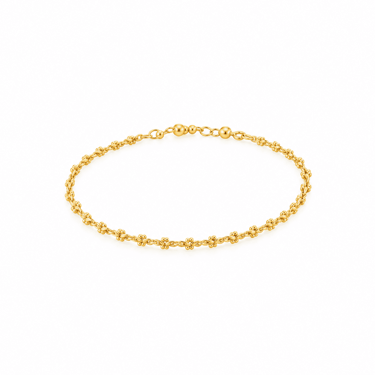 Golden Floral Chain Anklet